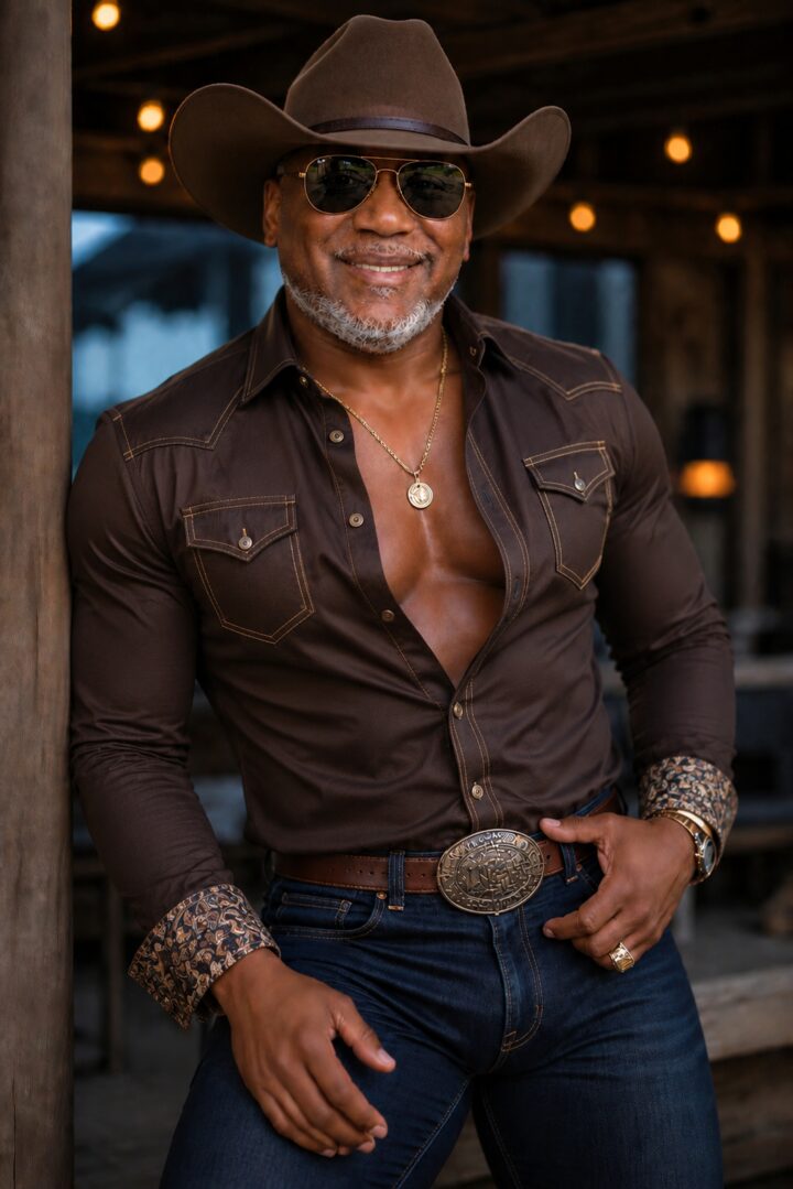 The Doc In The Mix in a brown shirt